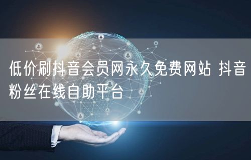 低价刷抖音会员网永久免费网站 抖音粉丝在线自助平台