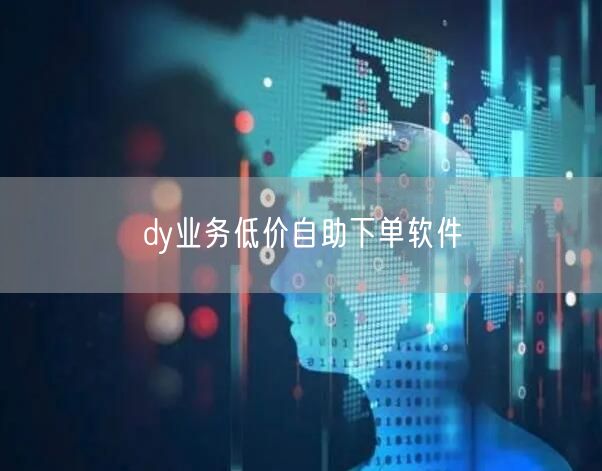 dy业务低价自助下单软件