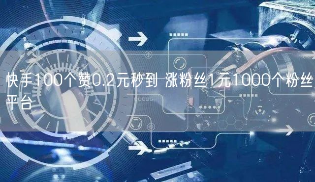快手100个赞0.2元秒到 涨粉丝1元1000个粉丝平台