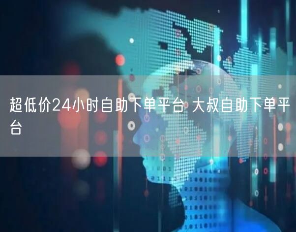 超低价24小时自助下单平台 大叔自助下单平台