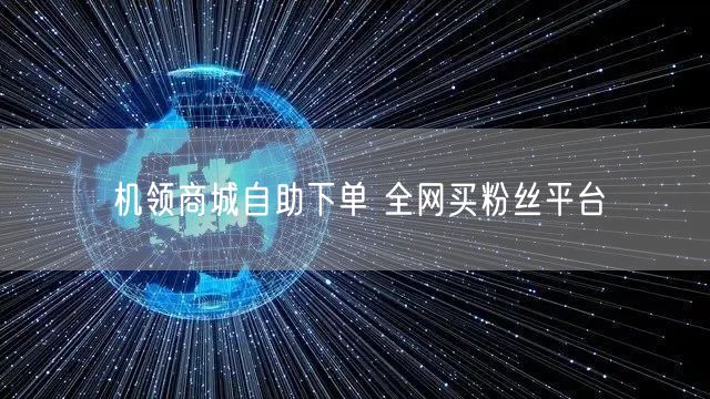 机领商城自助下单 全网买粉丝平台
