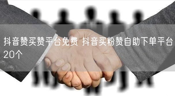 抖音赞买赞平台免费 抖音买粉赞自助下单平台20个