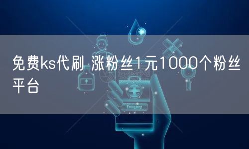 免费ks代刷 涨粉丝1元1000个粉丝平台