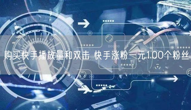 购买快手播放量和双击 快手涨粉一元100个粉丝