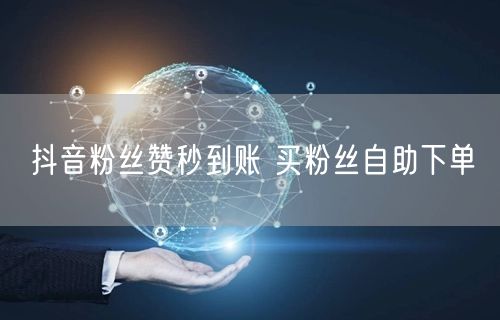 抖音粉丝赞秒到账 买粉丝自助下单