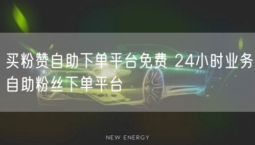 买粉赞自助下单平台免费 24小时业务自助粉丝下单平台