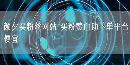 颜夕买粉丝网站 买粉赞自助下单平台便宜