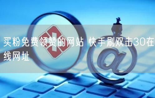 买粉免费领赞的网站 快手刷双击30在线网址