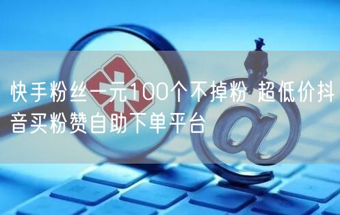 快手粉丝一元100个不掉粉 超低价抖音买粉赞自助下单平台